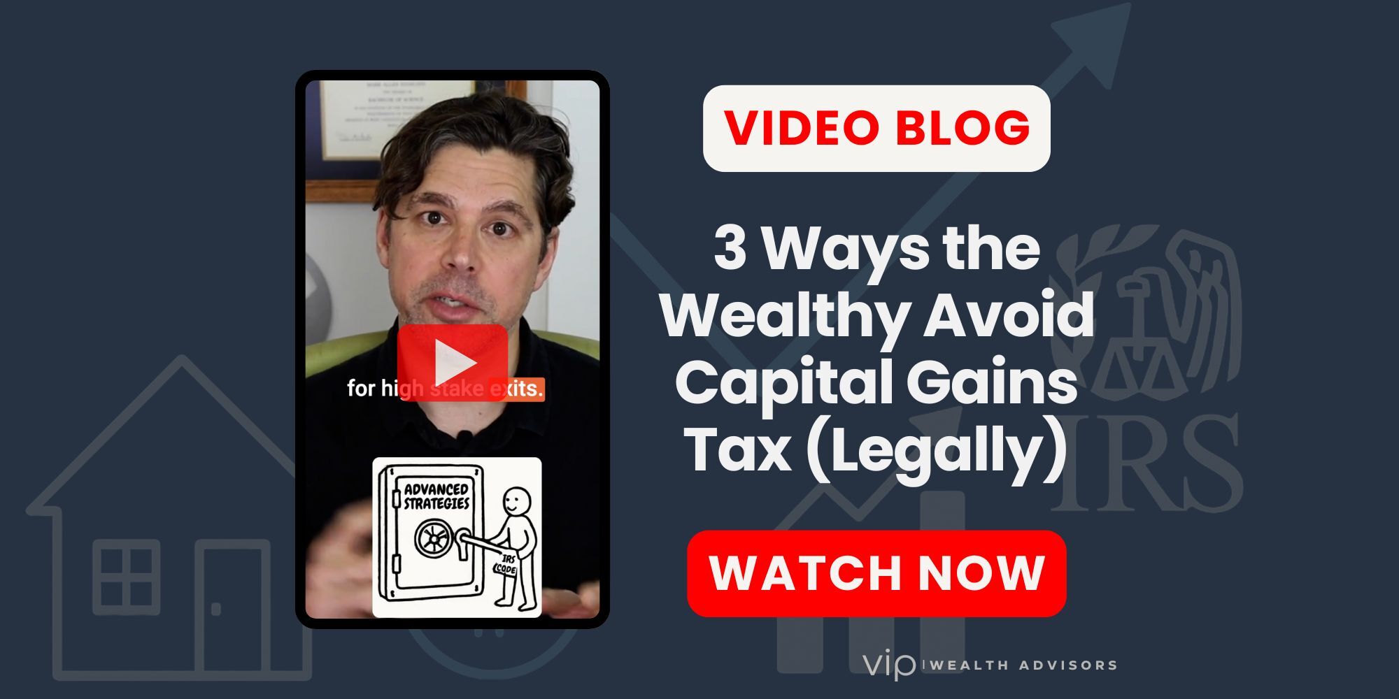 Illustration of video preview demonstrating 3 ways to avoid capital gains tax on major transactions