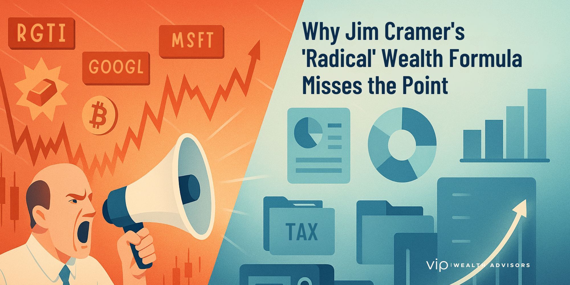 Chaotic investing versus calm financial planning in contrasting fintech scene.